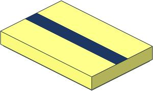 Tile  2 x  3 with Dark Blue Stripe Pattern