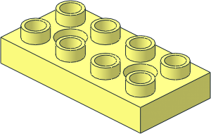 Duplo Plate  2 x  4 with  2 Holes with Locking Ridges