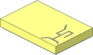 Tile  2 x  3 with Metallic Silver Angled Lines Pattern