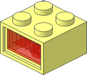 Electric Lightbrick  2 x  2 Type 2 12V with Red Diffusor