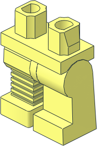 ~Minifig Hips and Legs with Robotic Leg Right (Obsolete)