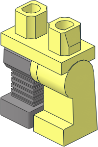 ~Minifig Hips and Legs with Flat Silver Robotic Leg Right Pattern (Obsolete)