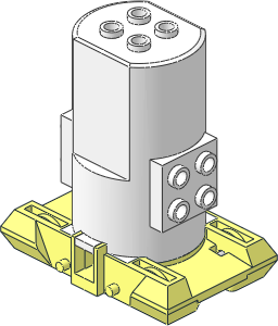 Monorail Motor with White Motor with Chassis and Wheels
