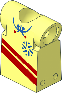 Technic Action Figure Torso with Snowflake Logo and Red Stripes Pattern