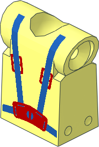 Technic Action Figure Torso with Blue Seatbelt and Red Buckle Pattern