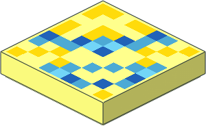 Tile  2 x  2 with Yellow, Dark Azure, Medium Azure, and Blue Squares Pattern