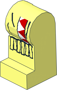 Minifig Leg Left with Red/White Triangles Pattern