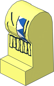 Minifig Leg Left with Blue/White Triangles, Fringe Pattern