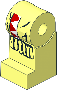 Minifig Leg Right with Red/White Triangles Pattern