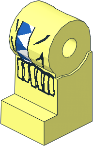 Minifig Leg Right with Blue/White Triangles, Fringe Pattern