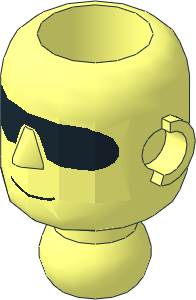 Technic Action Figure Head with Black Shades Pattern