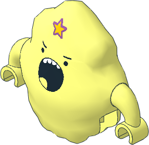 Figure Cloud with Arms with Yellow Star and Round Open Mouth Pattern