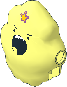 Figure Cloud with Yellow Star and Round Open Mouth Pattern