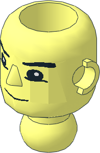 Technic Action Figure Head with Thick Eyebrows Pattern