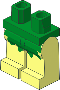 Minifig Hips and Legs with Green Leaf Pattern