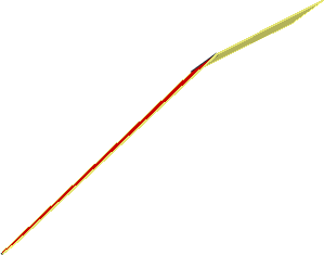 Sticker  0.4 x  3.2 Rounded Triangle with Red Top (Formed for Wedge Right Side)