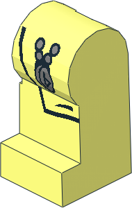 Minifig Leg Left with Amulet Pattern