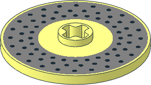 Technic Disc  3 x  3 with Axlehole and Metallic Silver Disc Brake Pattern