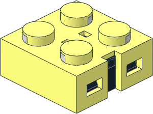 Electric Brick  2 x  2 x  0.667 with Angled Sided Underside
