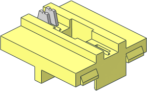 ~Electric Brick  2 x  2 x  0.667 Underside with Bottom Square Hole with Straight Sides with Metal Clamps