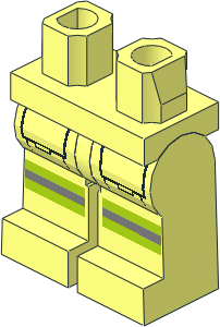 Minifig Hips and Legs with Reflective Stripes and Black Pocket Outline Pattern