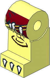 Minifig Leg Right with Dark Red Loincloth, Belt with White Spikes and White Claws Pattern