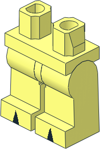 Minifig Hips and Legs with Black Triangles on Foot Pattern