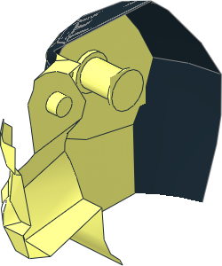 ~Figure Troll Body Right with Metallic Silver on Black Armour Pattern