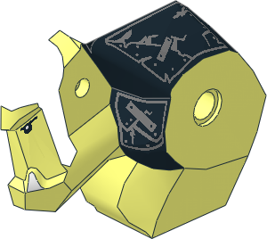 ~Figure Troll Body Left with Metallic Silver on Black Armour Pattern