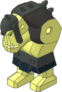 Figure Troll Body with Pearl Dark Grey Armour Pattern