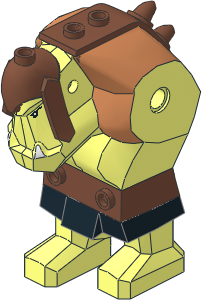 Figure Troll Body with Copper Armour Pattern