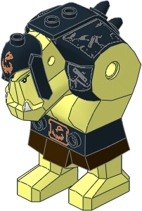 Figure Troll Body with Black Decorated Armour Pattern