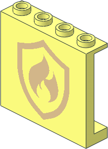 Panel  1 x  4 x  3 with Fire Logo Badge Pattern