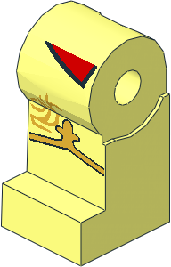 Minifig Leg Right with Shirttails, Gold Band and Fleur de Lis Pattern