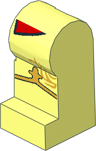 Minifig Leg Left with Shirttails, Gold Band and Fleur de Lis Pattern