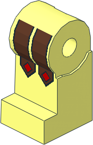 Minifig Leg Right with Leather Straps and Red Diamonds Pattern