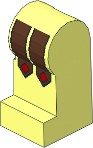 Minifig Leg Left with Leather Straps and Red Diamonds Pattern