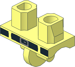 Minifig Hips with Metallic Silver Buckle and Black Belt Pattern