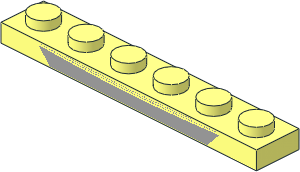 Plate  1 x  6 with Light Grey Trapezoid Pattern