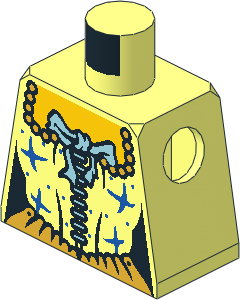 Minifig Torso with Female Pirate Corset and Light Blue Ribbon Pattern