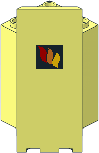 Panel Wall  3 x  3 x  6 Corner with Fire Logo Sticker