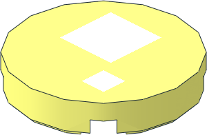 Tile  2 x  2 Round with Two White Squares Pattern