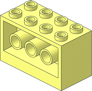 Brick  2 x  4 x  2 with 3 Understuds with Axlehole on Long Sides