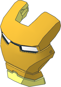 Minifig Helmet Visor Iron Man with Gold Face, White Eyes Pattern