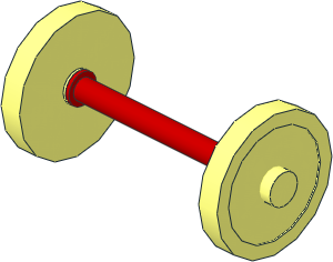 Wheelbarrow Wheels with Red Axle