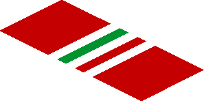 ~Sticker  0.8 x  1.9 with Ferrari Logo and Tricolor Stripe on Red Background -  Fourth Face
