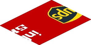 ~Sticker  0.8 x  4.0 with Logos on Red Background Left - Second Face