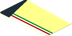 ~Sticker  1.0 x  1.8 with Red Santander Logo and Tricolor Stripe on White Background Right - Common Part To Be Mirrored