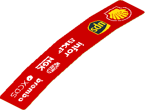 Sticker  0.8 x  4.0 with Logos on Red Background Left (Formed)