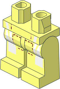 Minifig Hips and Legs with White Stripes Pattern
